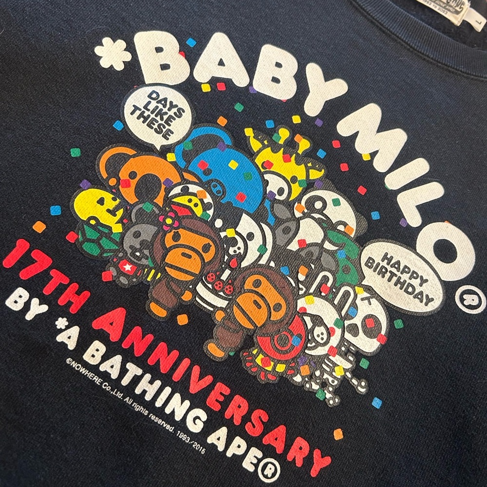 A Bathing Ape Black Crewneck Tee